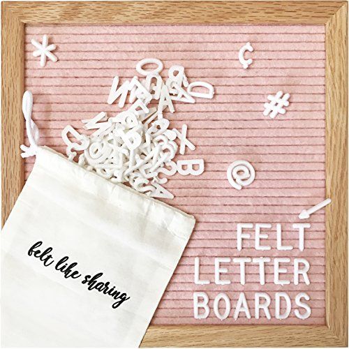 Light Pink Felt Letter Board 10x10 Inches. Changeable Letter Boards Include 300 White Plastic Letter | Amazon (US)