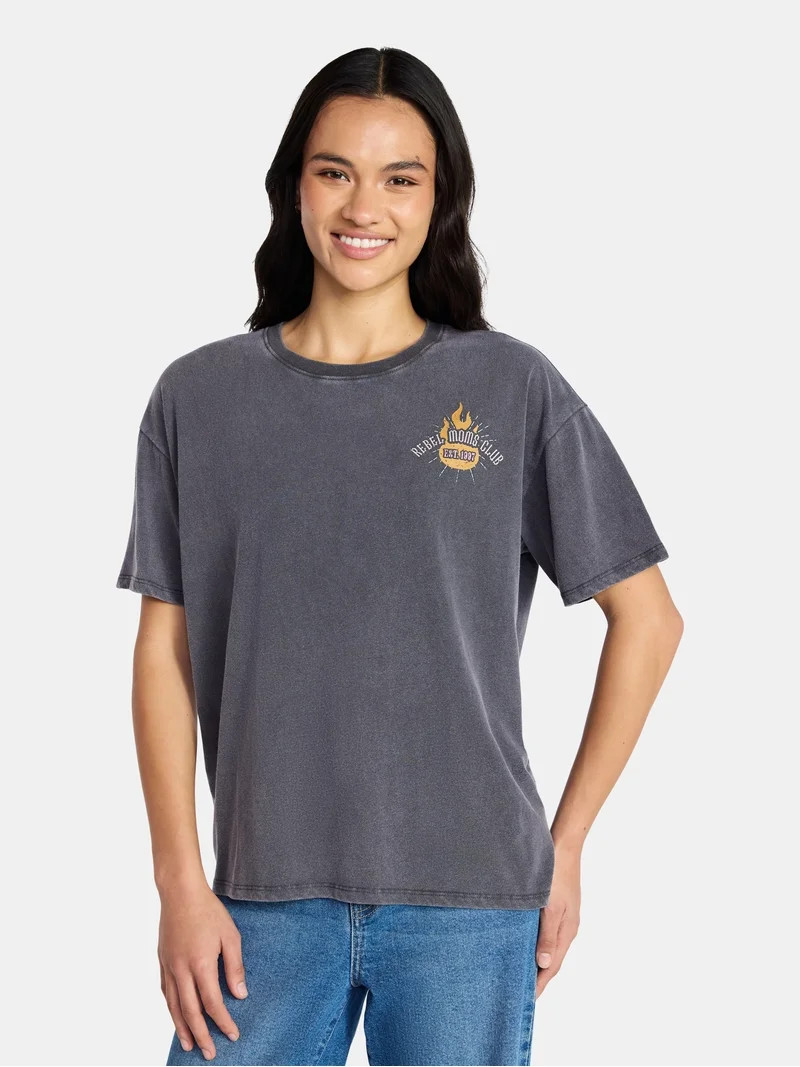 Mother’s Day Women’s Rebel Moms Club Cotton Graphic Tee from Way to Celebrate, Sizes S-XXXL | Walmart (US)