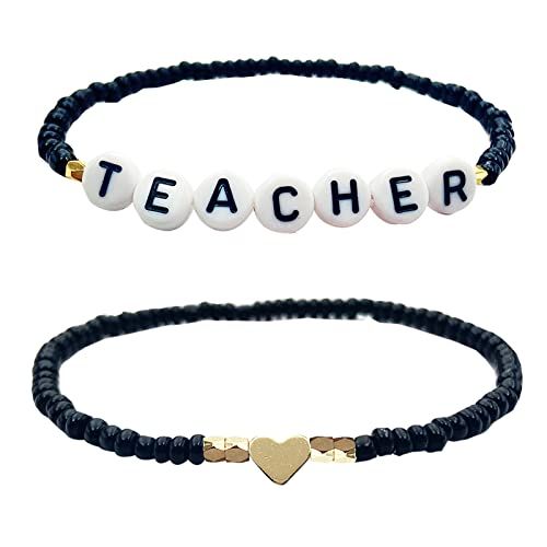 Beaded Teacher Bracelet for Women Teacher Appreciation Gifts Bracelet Love Teach Inspire Beaded T... | Amazon (US)