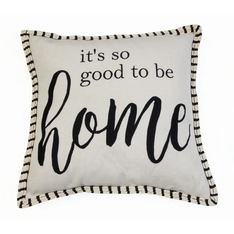 Style Studio It's so Good to be Home Stitched Rope Throw Pillow, 20" - Walmart.com | Walmart (US)