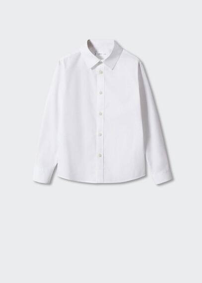 Regular-fit poplin shirt white - Kids - 9 - MANGO KIDS | MANGO (UK)
