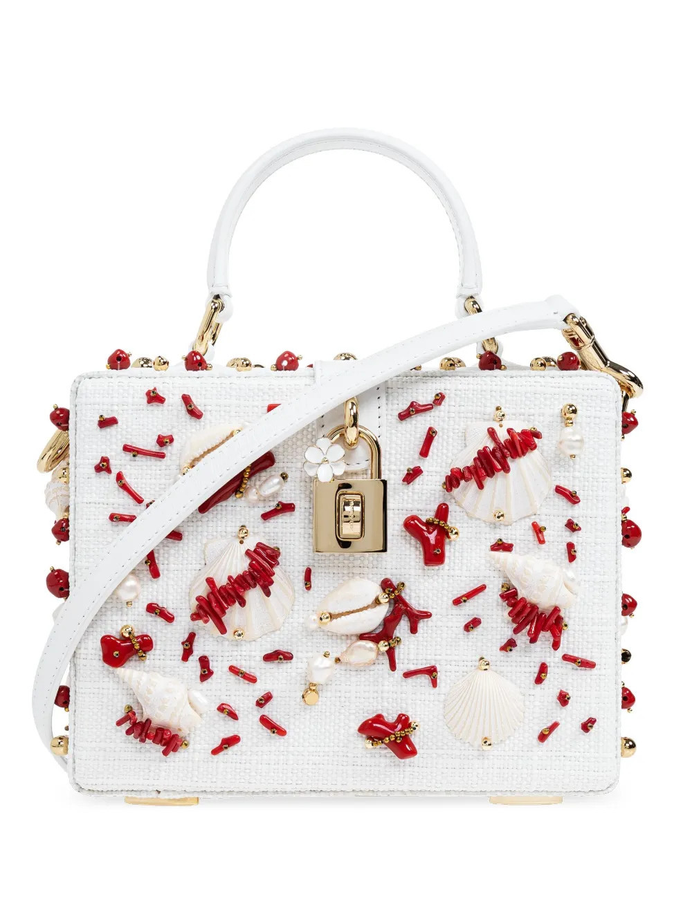 Dolce & Gabbana Dolce Box seashell-appliqué tote bag - White | Farfetch Global