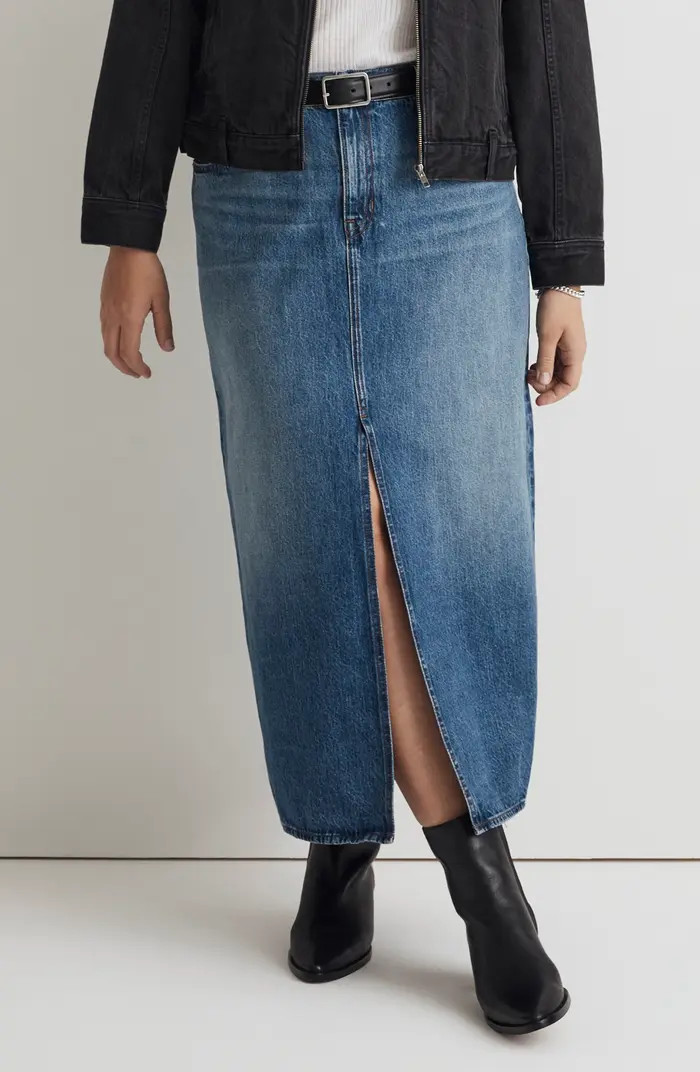 Mid Rise Denim Maxi Skirt | Nordstrom