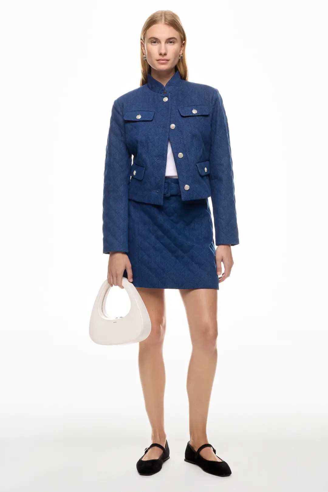 Quilted Denim Mini Skirt | Rent the Runway
