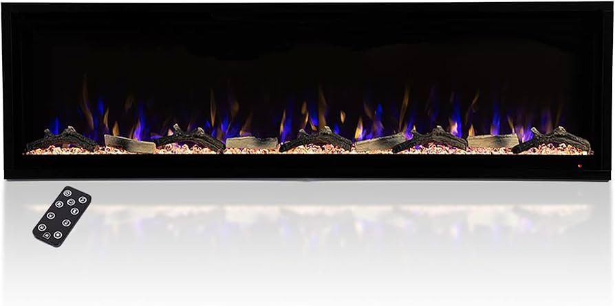 Modern Ember Aerus 60 Inch Smart Linear Electric Fireplace - Recessed in-Wall and Wall-Mount, Mul... | Amazon (US)