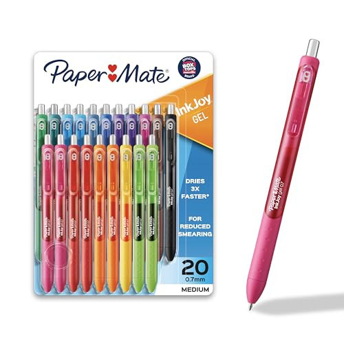 Paper Mate InkJoy Gel Pens, Medium Point (0.7mm), 20 Count - Back to School Supplies, Teacher Essentials, Journaling, Writing, Note-Taking | Amazon (US)