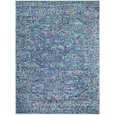 Vernardo Power Loom Blue Rug Bungalow Rose | Wayfair North America