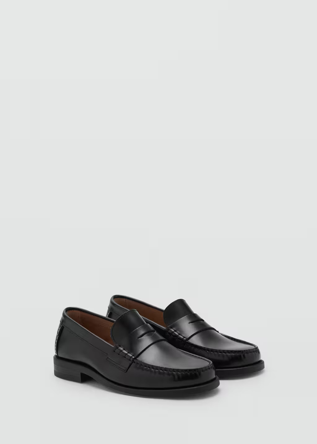 Aged-leather loafers black - Men - 10½ - MANGO MAN | Mango (US/MX/AU)