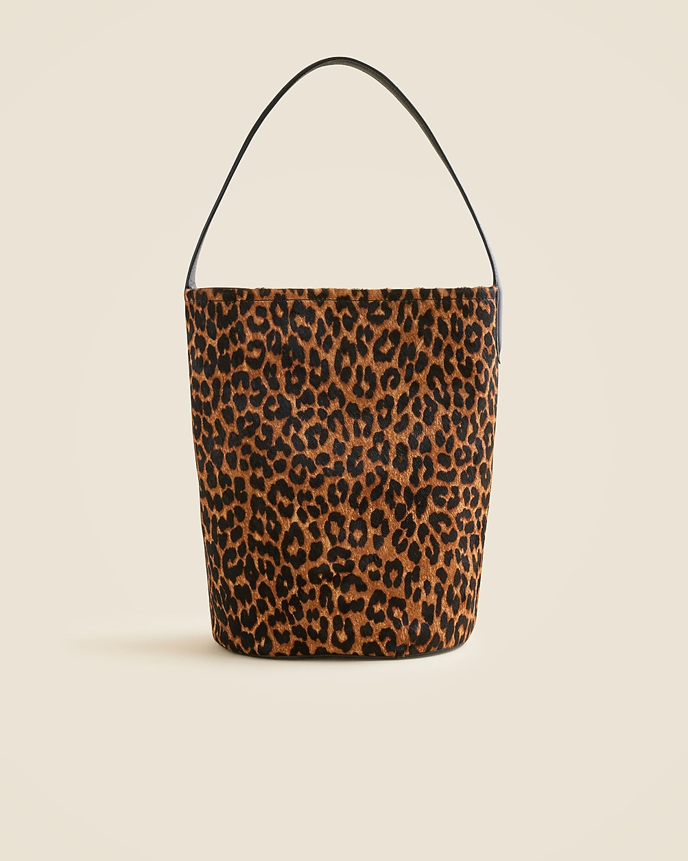 Berkeley bucket bag in leopard-print calf hair and leather | J. Crew US