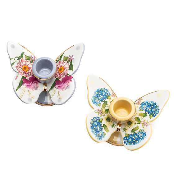 MacKenzie-Childs | Wildflowers Butterfly Candle Holders - Set of 2 | MacKenzie-Childs