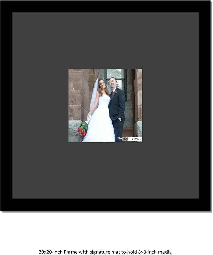 Creative Picture Frames 5X5-20X20Bk-B Signature Frame - Photo Frame With Black Mat Holds 5X5-Inch... | Amazon (US)