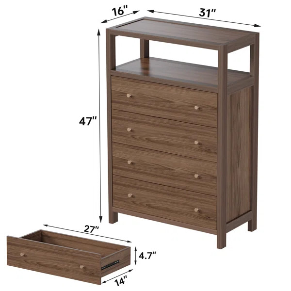 Millwood Pines Evonte 4 Drawers 31" W Dresser  | Wayfair | Wayfair North America