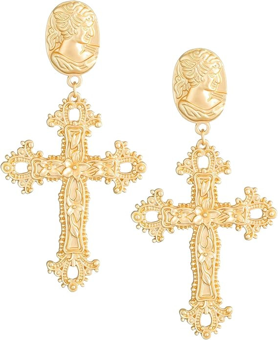 Sacina Gothic Cross Earrings Dangle, Cross Earrings for Women, Goth Earrings, Gothic Earrings, Ha... | Amazon (US)