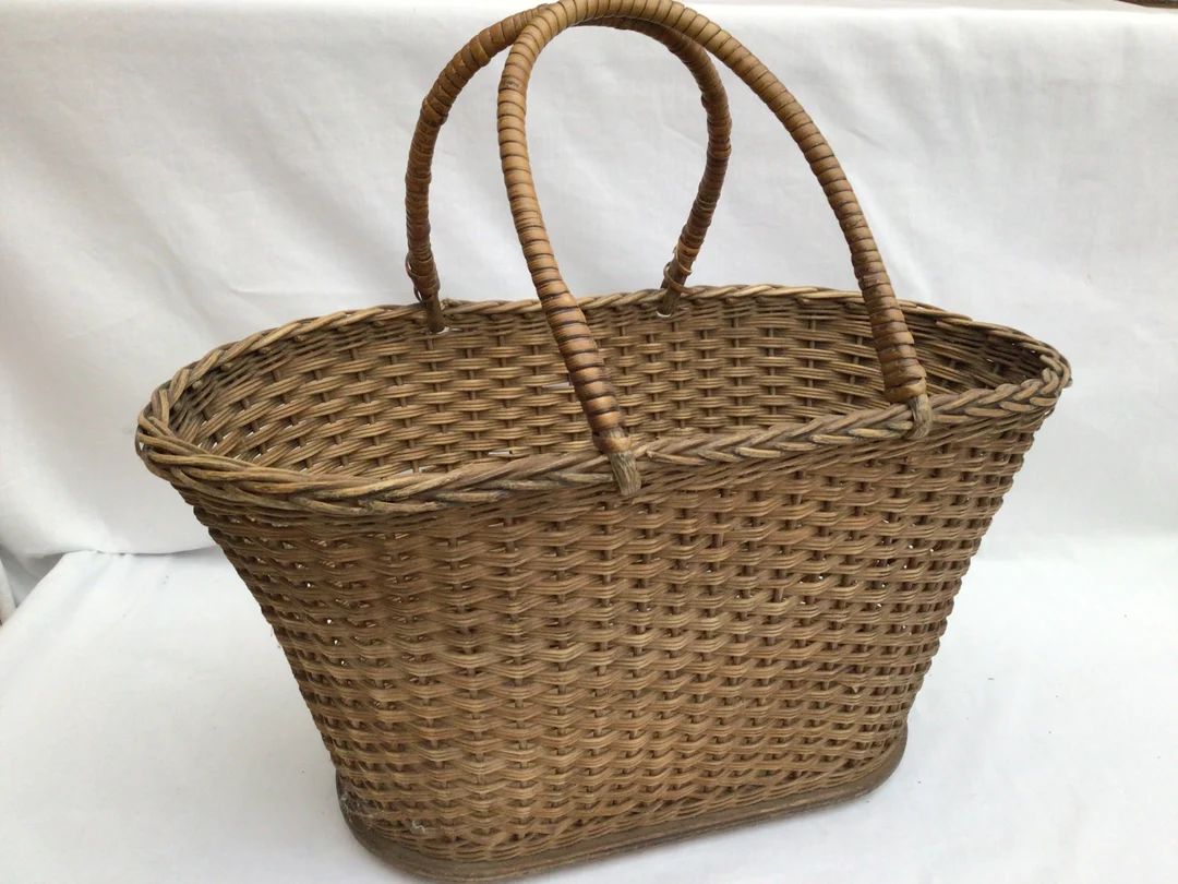 Early 20th Century Antique Vintage Wicker Hand Bag Basket | Etsy (UK)