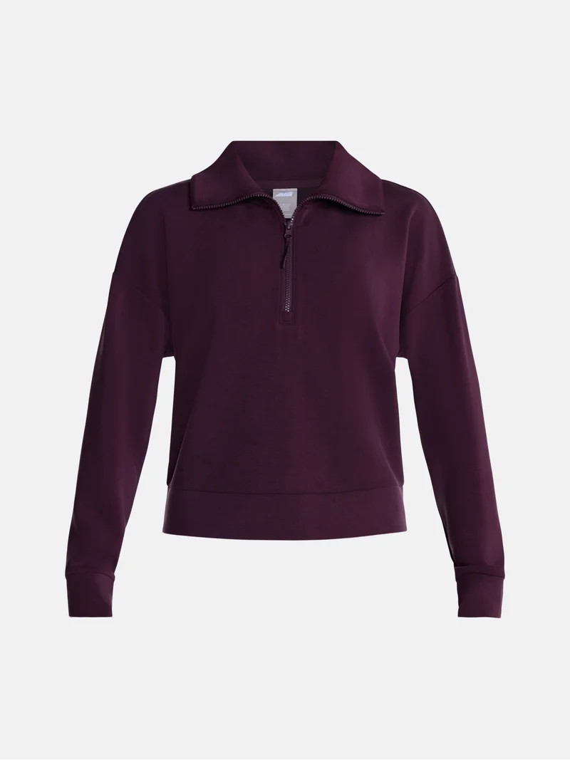 Avia Women's and Women's Plus Quarter-Zip ScubaKnit Pullover, Sizes XS-4X | Walmart (US)