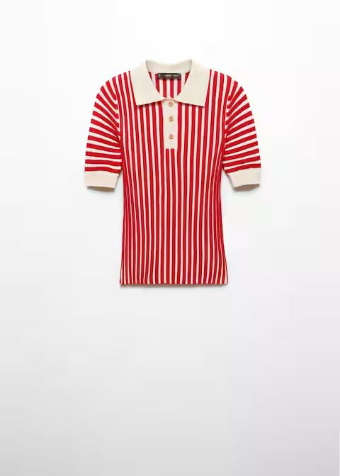 Striped polo-neck sweater -  Women | Mango USA | MANGO (US)