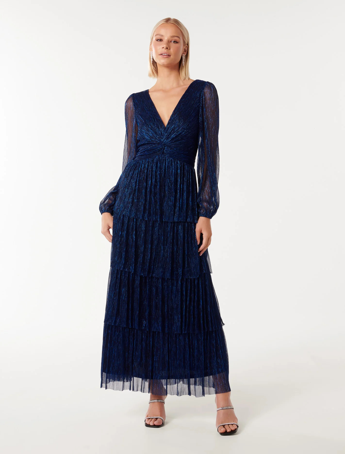 Issy Tiered Plisse Maxi Dress | Forever New (AU)