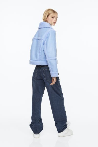 Fleece-lined Jacket - Light blue - Ladies | H&M US | H&M (US + CA)