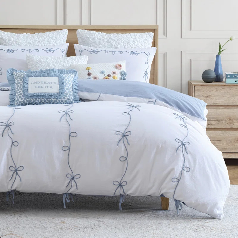 Peri Home Sasha Bows Comforter Set Blue | Wayfair North America