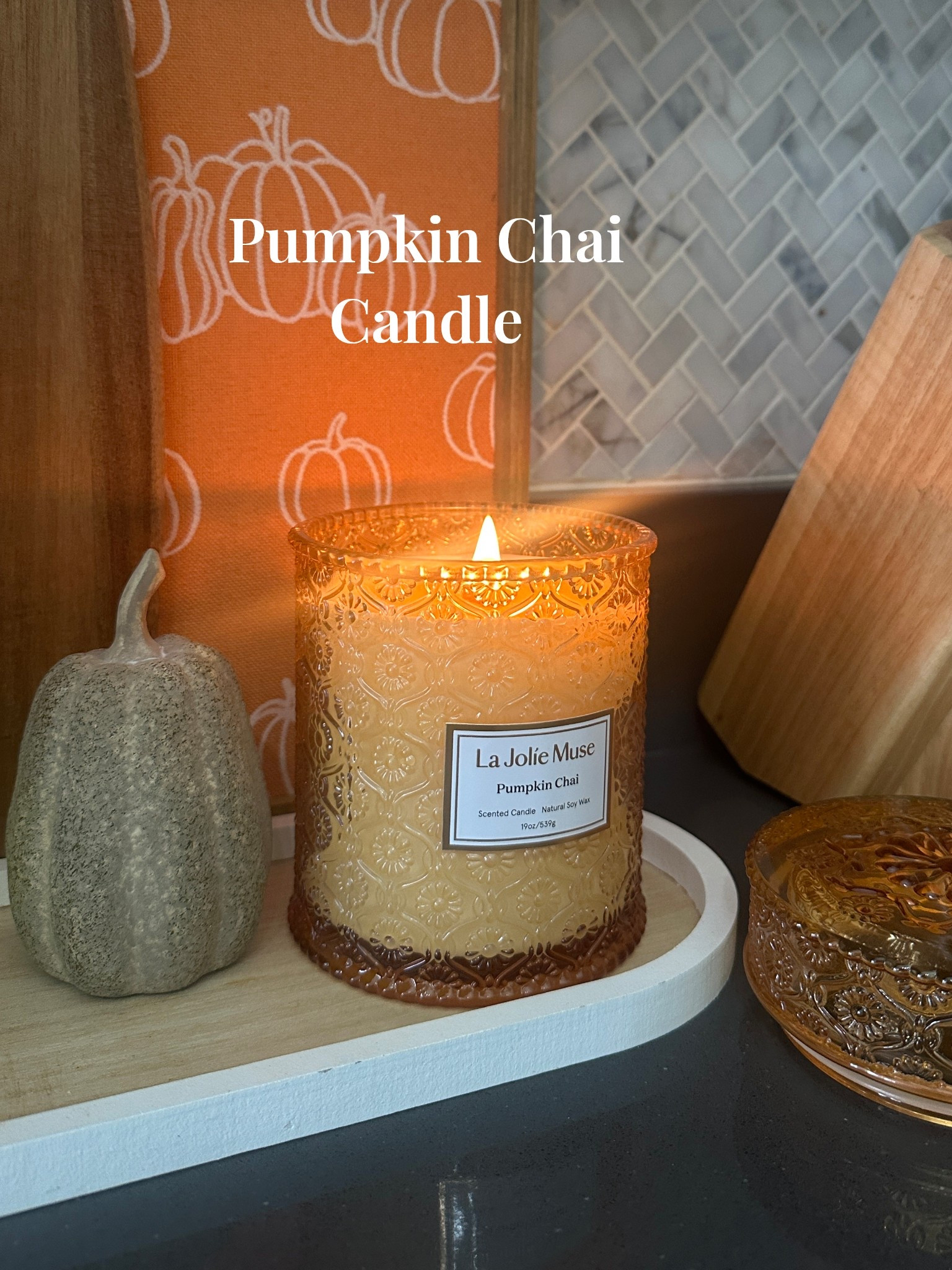 LA JOLIE MUSE Pumpkin Candle, Fall Candles for Home Scented, 19 oz Large Wood Wicked Candles, Natural Soy Candle Gifts for Men&Women, 90 Hours Long Burning, Pumpkin Chai

#LTKHome #LTKSeasonal #LTKFindsUnder50