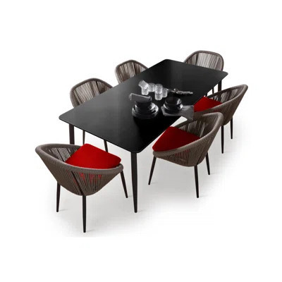 Rodona Rectangular 6 - Person 84" Long Dining Set with Cushions | Perigold