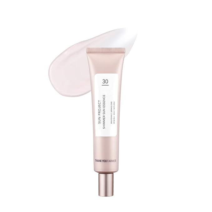 THANKYOU FARMER Sun Project Shimmer Sun Essence 1.40 Fl Oz (40ml) - Face Sunscreen for Sensitive ... | Amazon (US)