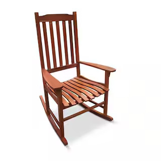 Wood Natural Stained Outdoor Rocking Chair | The Home Depot