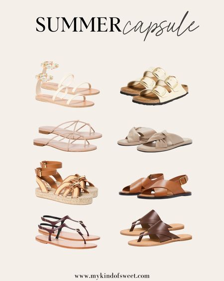 Summer Capsule// lots of shoe options you can wear now in spring and all through summer! You may notice my favorite Birkenstocks are in the picture! 

#LTKSeasonal #LTKstyletip #LTKshoecrush