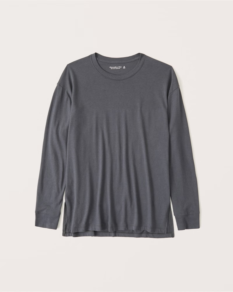 Oversized Long-Sleeve Boyfriend Tee | Abercrombie & Fitch (US)