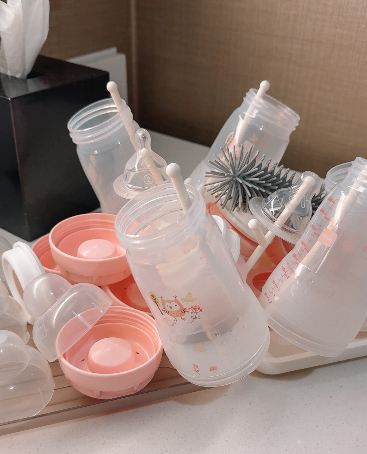This 6 in 1 Bottle Cleaning Brush Set comes with a silicone bottle brush, a nipple brush, a straw brush, a soap dispenser, and a drying rack for baby bottles and water bottles. It is an essential item for traveling with a baby. It is lightweight and super compact, so it does not take up much space in your luggage. 


#LTKTravel #LTKBaby #LTKFamily