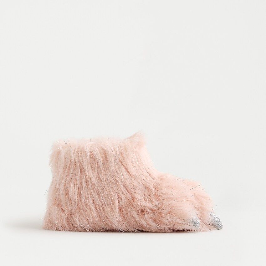Kids' monster slippers in pink and metallic | J.Crew US