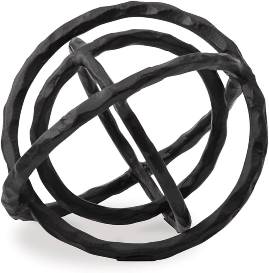 Signature Design by Ashley Barlee Contemporary Waterproof Cast Aluminum Global Sculpture, Black | Amazon (US)