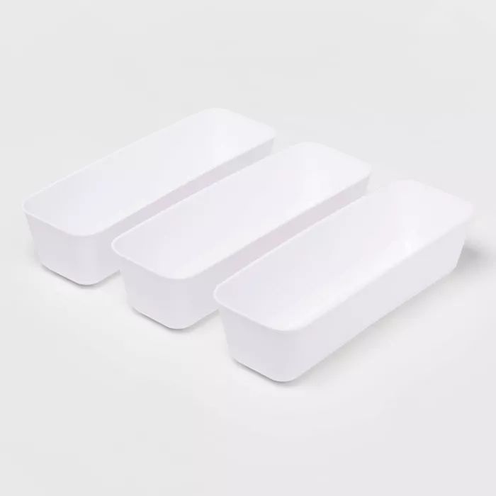 3pk Long Storage Trays White - Room Essentials™ | Target