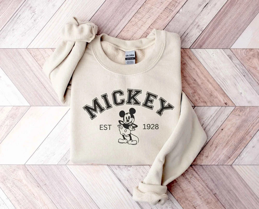 Classic Mickey Mouse Sweatshirt, Retro Mickey Minnie Donald Daisy Goofy Pluto Sweaters, Vintage M... | Etsy (US)