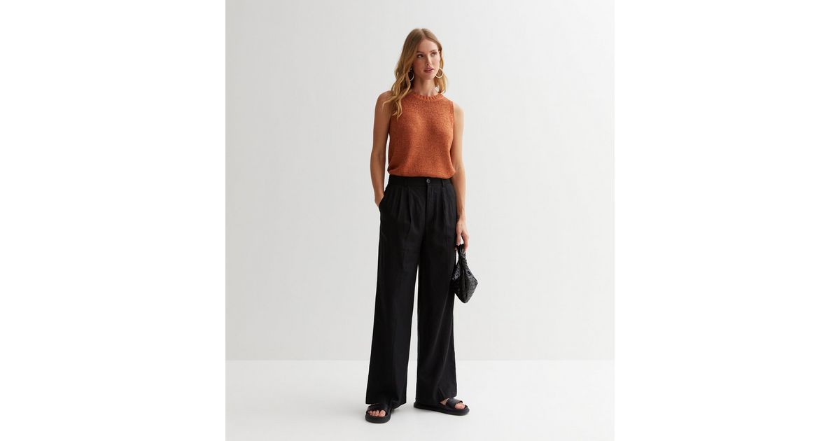 Black Linen Blend Formal Wide Leg Trousers
						
						Add to Saved Items
						Remove from Save... | New Look (UK)
