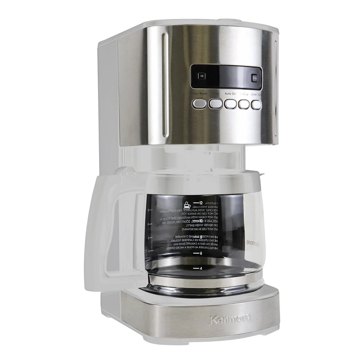 Kenmore Aroma Control 12-Cup Programmable Coffee Maker, White & Stainless Steel, Glass Carafe, Re... | Walmart (CA)