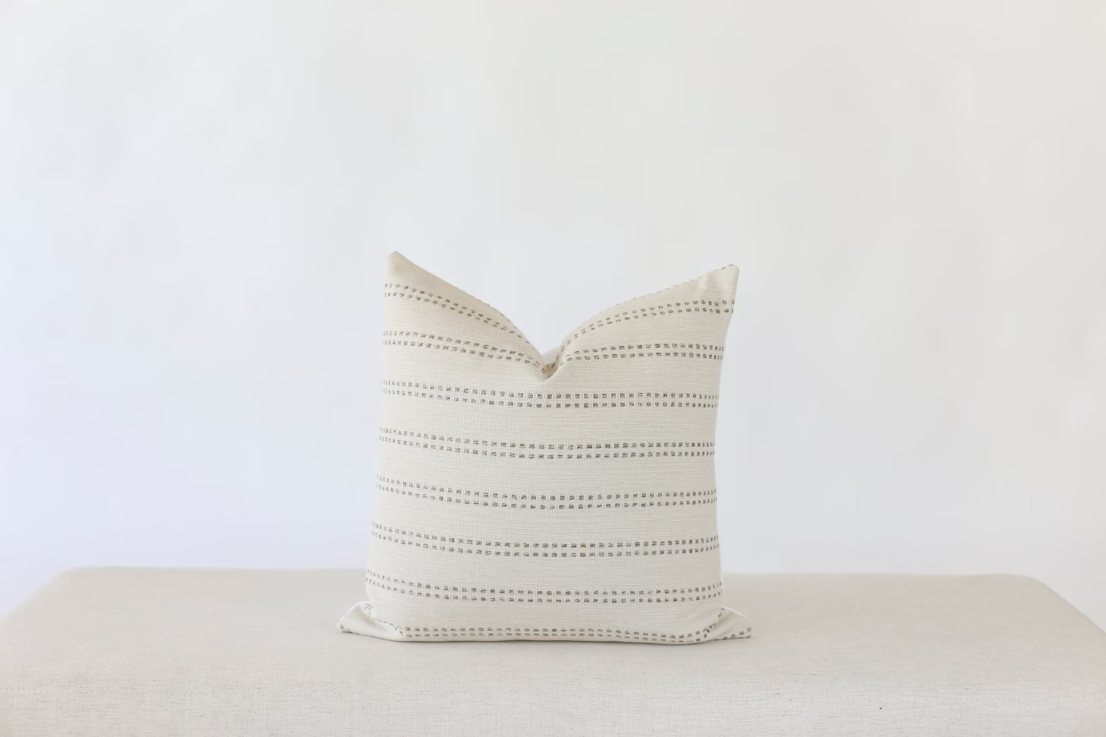 Cream and Grey Stripe Pillow Covers, Modern Farmhouse Pillow Covers Minimalist, Woven Pillow Cove... | Etsy (US)