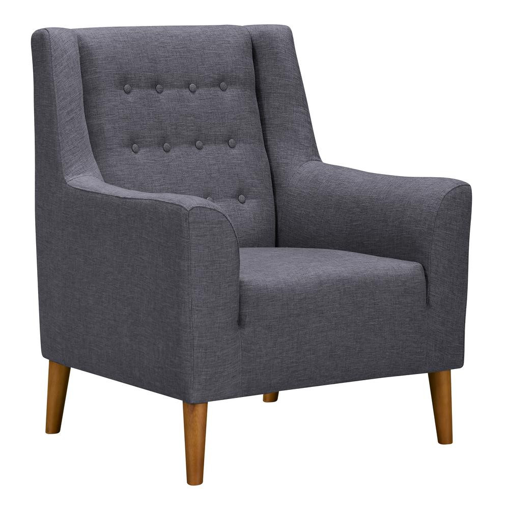 Armen Living Nubia Dark Grey Fabric Accent Chair, Dark Gray | The Home Depot