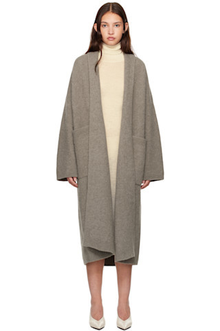 Gray Double Face Long Coat | SSENSE