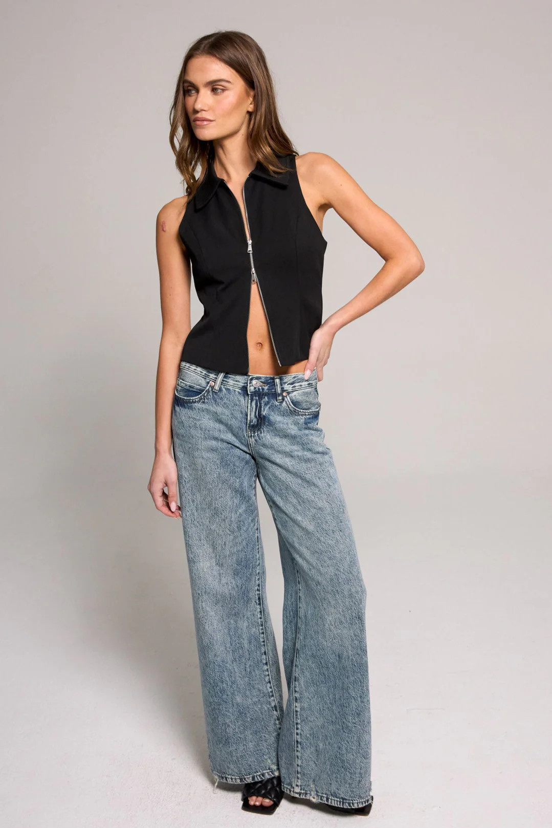 ASHLEY CLASSIC RISE A-LINE FLARE JEAN - INDIGO MEDIUM | ReWash