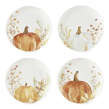 Jcp Amber Glow Pumpkin 4-pc. Stoneware Salad Plate | JCPenney