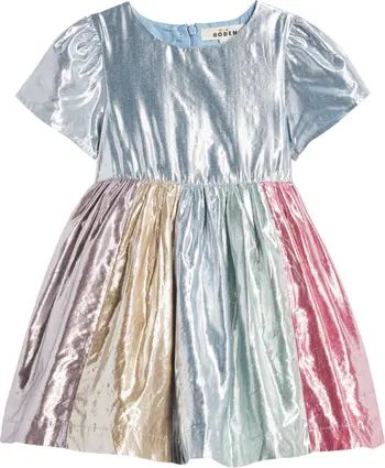 Mini Boden Kids' Colorblocked Metallic Party Dress | Nordstrom | Nordstrom