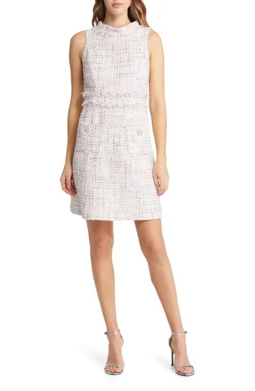 Harper Rose Mock Neck Tweed Dress in Ivory at Nordstrom, Size 8 | Nordstrom