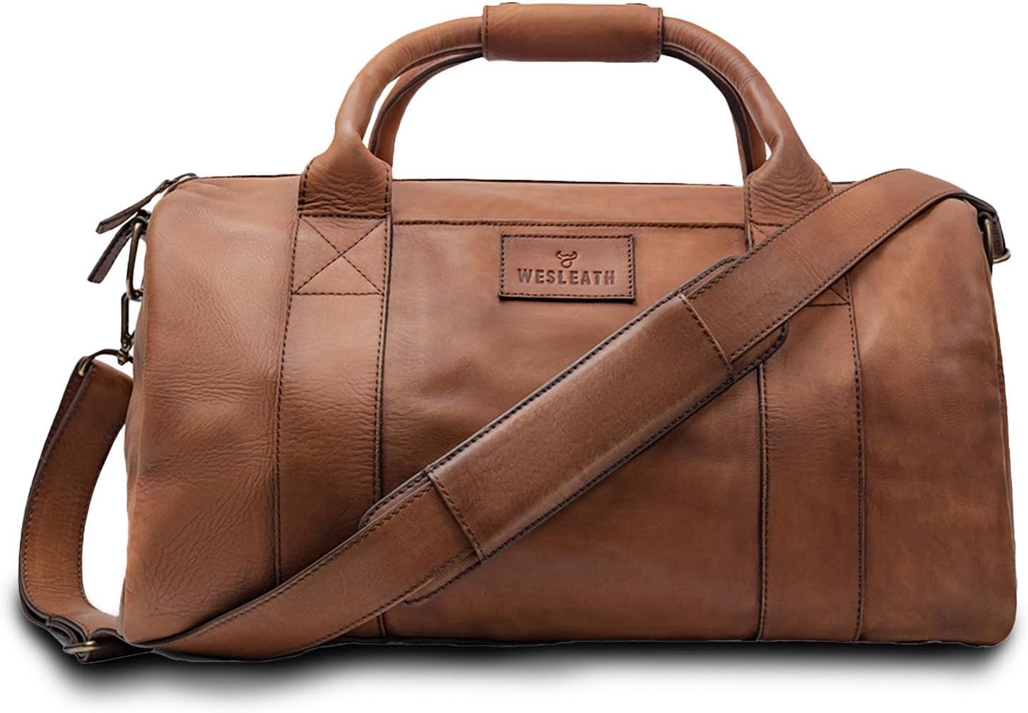 Premium Leather Duffle | Travel, Carry-On & Gym Bag - Full Grain Leather Overnight Weekend Handba... | Amazon (US)