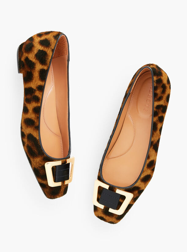 Sutton Buckle Flats - Leopard Calf Hair | Talbots