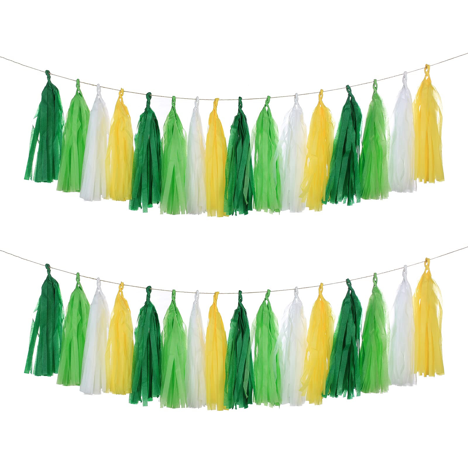 20PCS Yellow Green White Party Decorations Tissue Party Banner Garland for Bachelorette Engagemen... | Amazon (US)