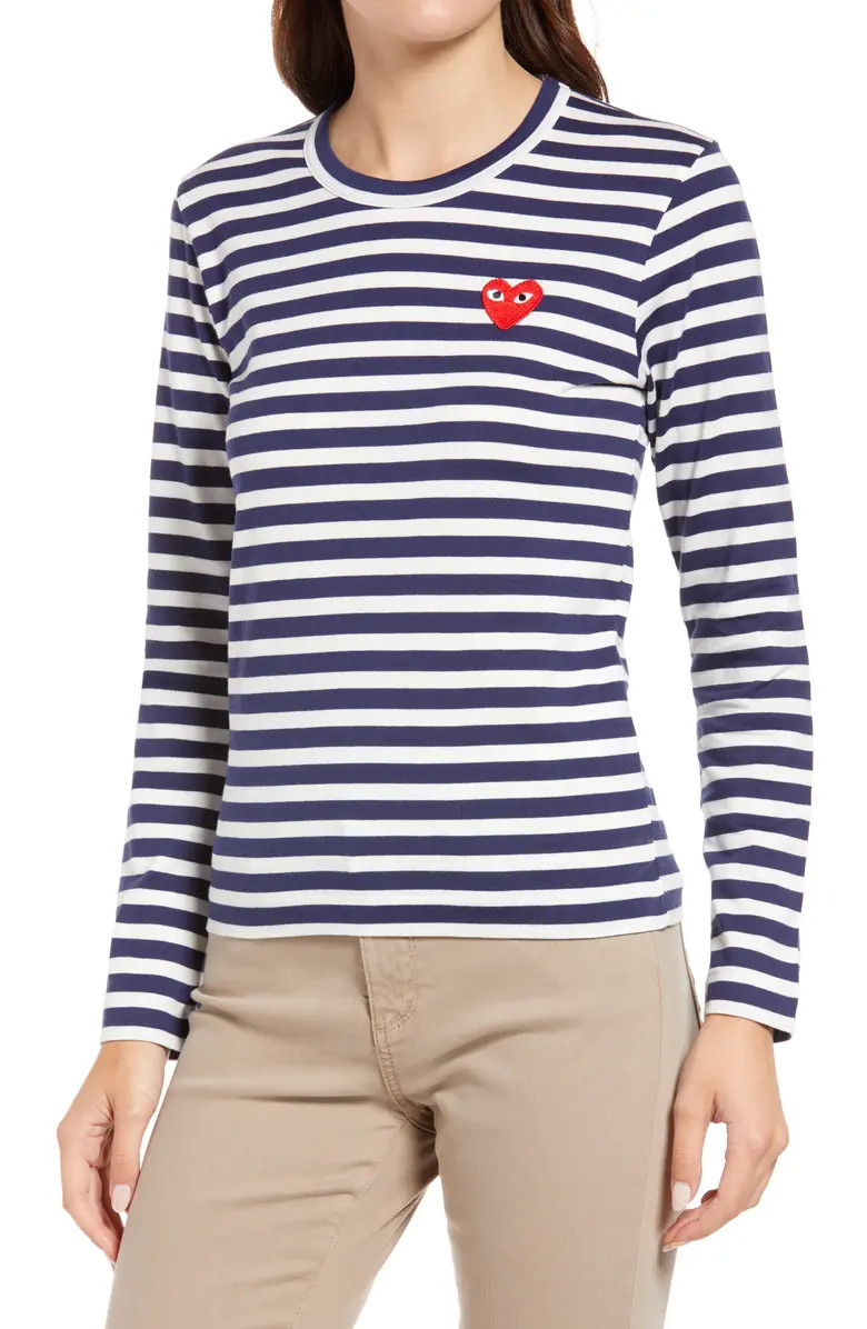 Comme des Garçons PLAY Striped Long Sleeve T-Shirt | Nordstrom | Nordstrom