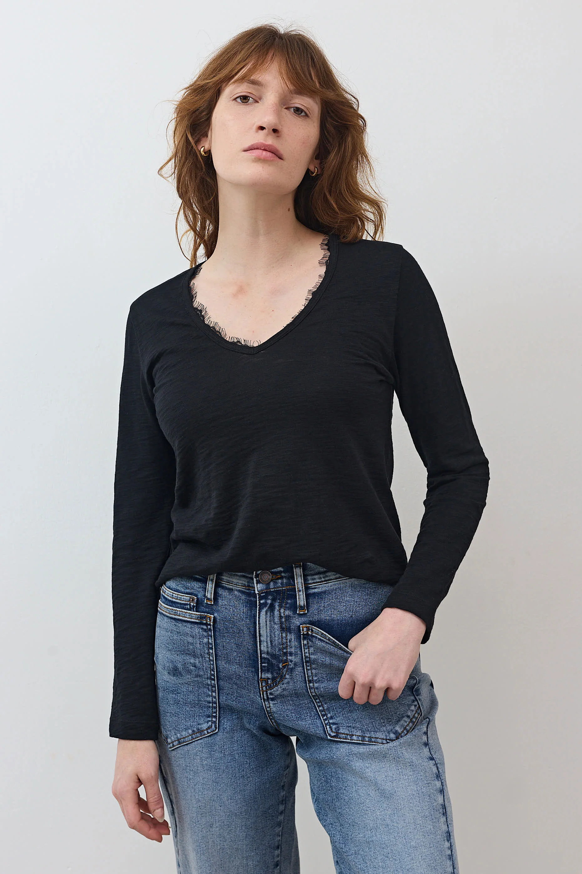 Out from Under Lace Trim Long Sleeve | Ruti