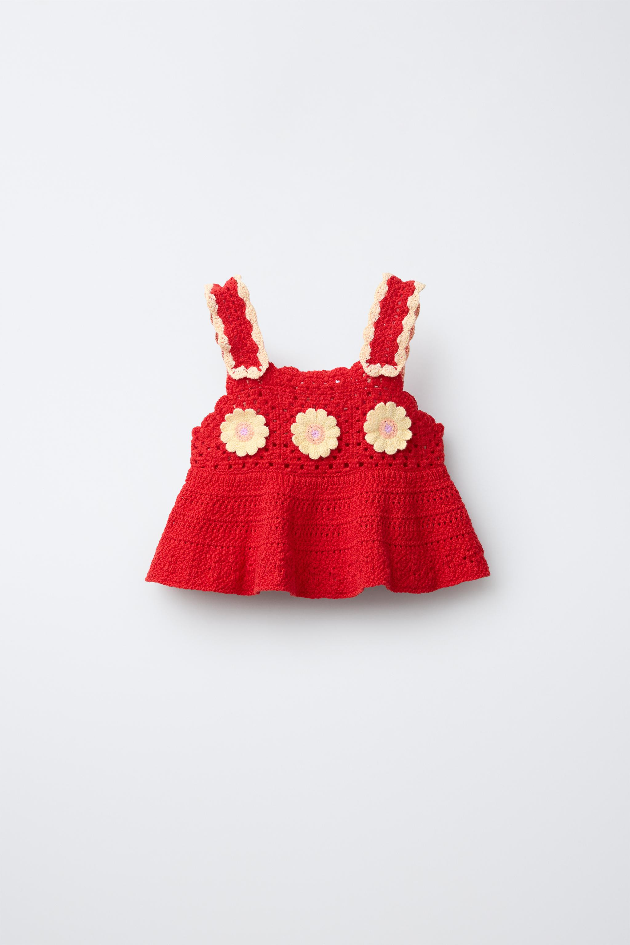 CROCHET KNIT FLORAL TOP | Zara US