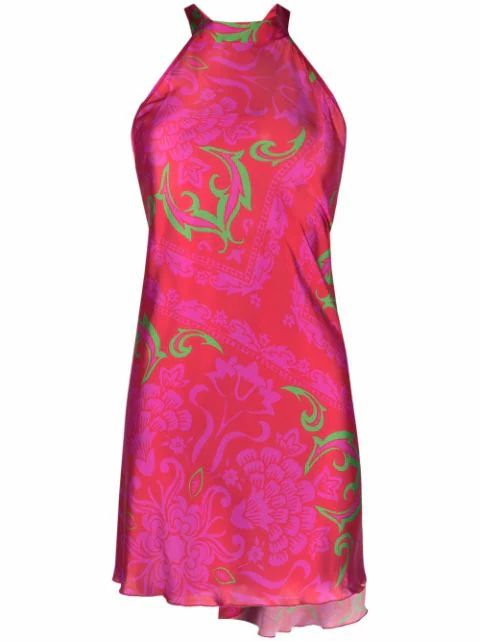 motif-print halterneck dress | Farfetch (US)